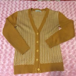 Mustard herringbone cardigan